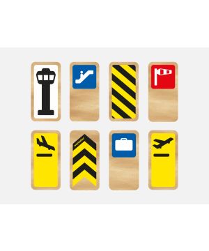Waytoplay letiskové značky - set 8 ks drevených značiek