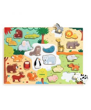 Drevené puzzle - Zvieratká sveta