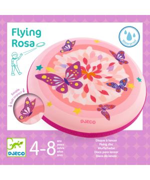 Lietajúci tanier ružový kvet s motýľmi - Rosa