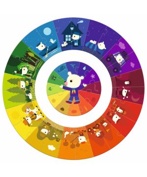 Obrovské kruhové Puzzle - Farebný kruh 24ks /13ks 
