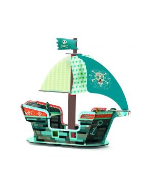 Kartónová 3D pirátska loď