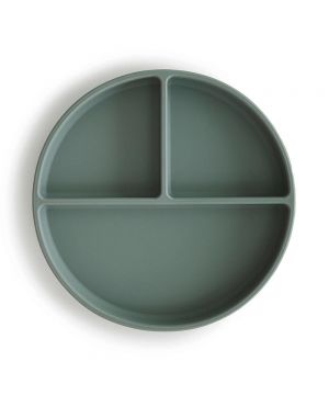 MUSHIE silikónový tanier s prísavkou - Cambridge Blue