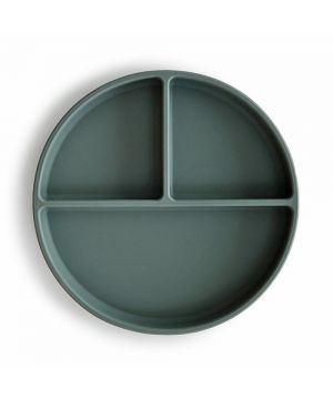 MUSHIE silikónový tanier s prísavkou - Dried Thyme